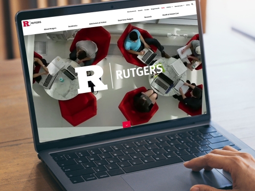laptop screen showing Rutgers website